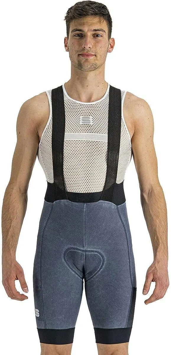 Indigo Supergiara Bibshort - Men's Blue Denim Delave', Xxl