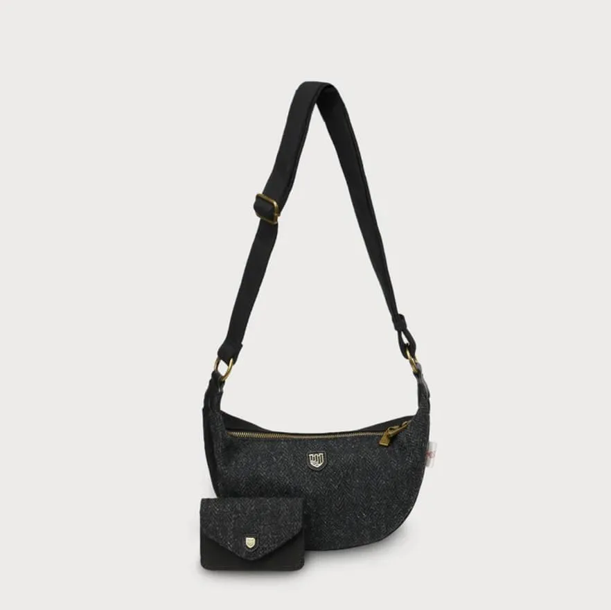 Islander The Luna Bag for Women Harris Tweed Crossbody With Detachable Card Wallet