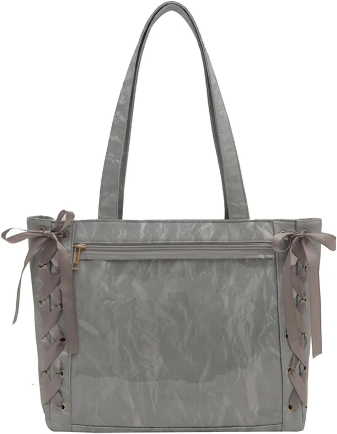 Ita Bag, Cute Bag, Kawaii Large Capacity Transparent Tote with Ribbon Bow
