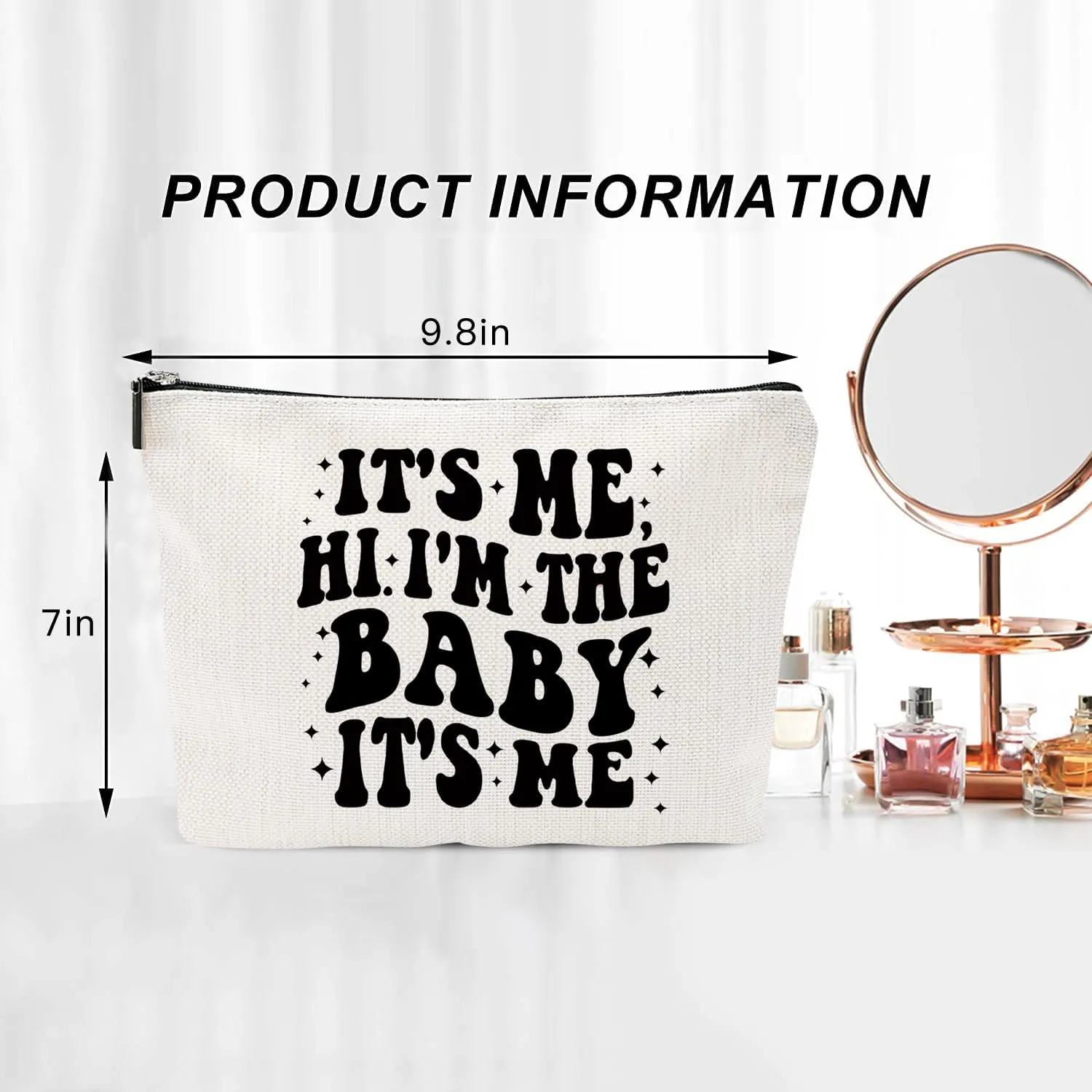 IT'S ME, HI, I'M THE MAMA & IT'S ME, HI, I'M THE BABY | Canvas Makeup Bag Set Gift for New Moms & Babies Cosmetic Bags for Daily Use