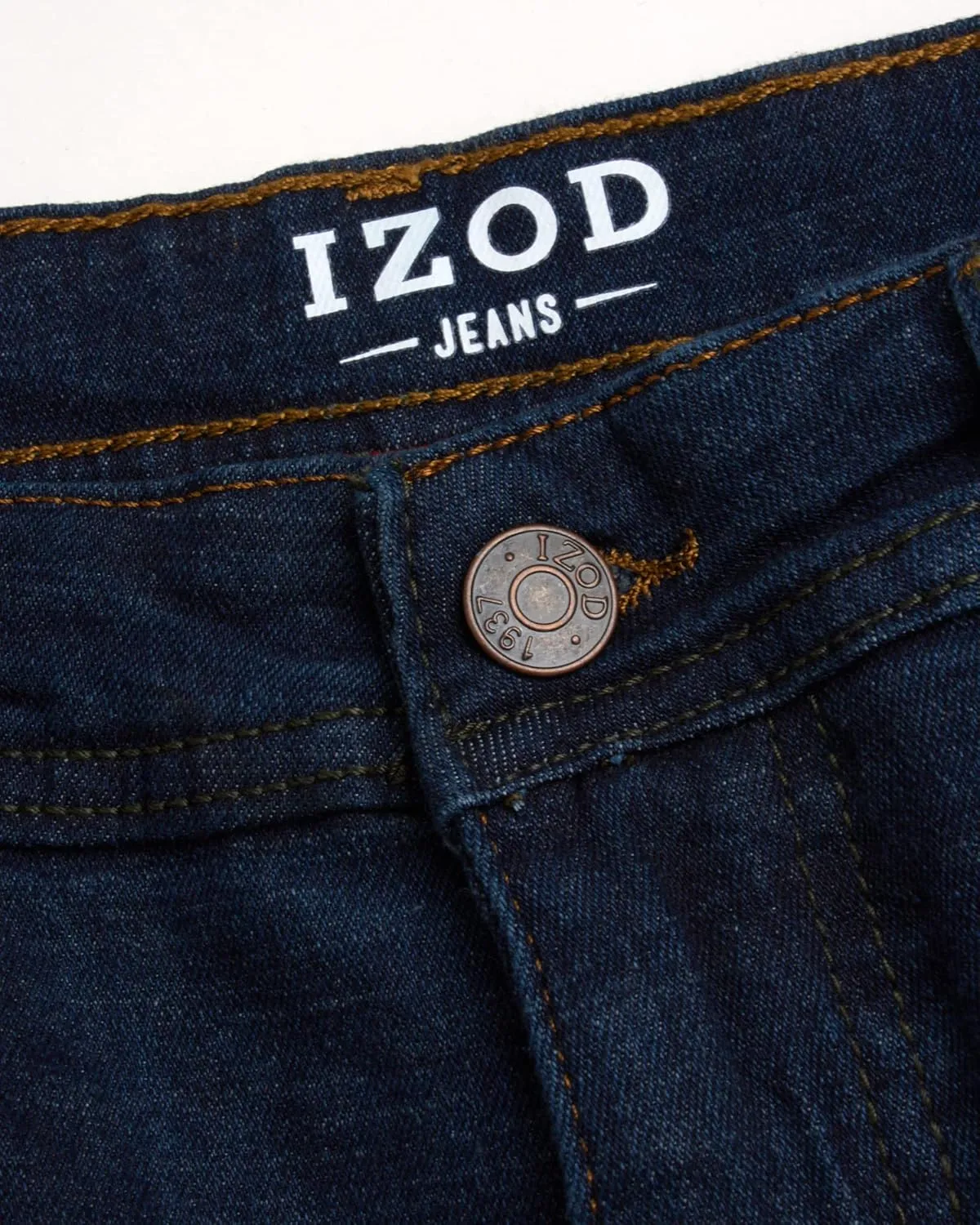 IZOD Men's Denim Jeans - Comfort Stretch Mid Rise Relaxed Fit Jeans for Men - Classic Men's Cotton 5 Pocket Denim Pants