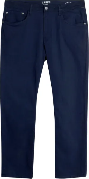 IZOD Men's Relaxed Fit Jeans - Classic 5-Pocket Comfort Stretch Denim - Straight Leg Casual Work Pants for Men