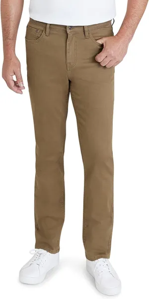 IZOD Men's Relaxed Fit Jeans - Classic 5-Pocket Comfort Stretch Denim - Straight Leg Casual Work Pants for Men