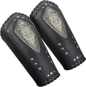 JAOYU Viking Bracers for Men Medieval Arm Guards Leather Gauntlet Wristband Armband for Men Women Renaissance Arm Wraps