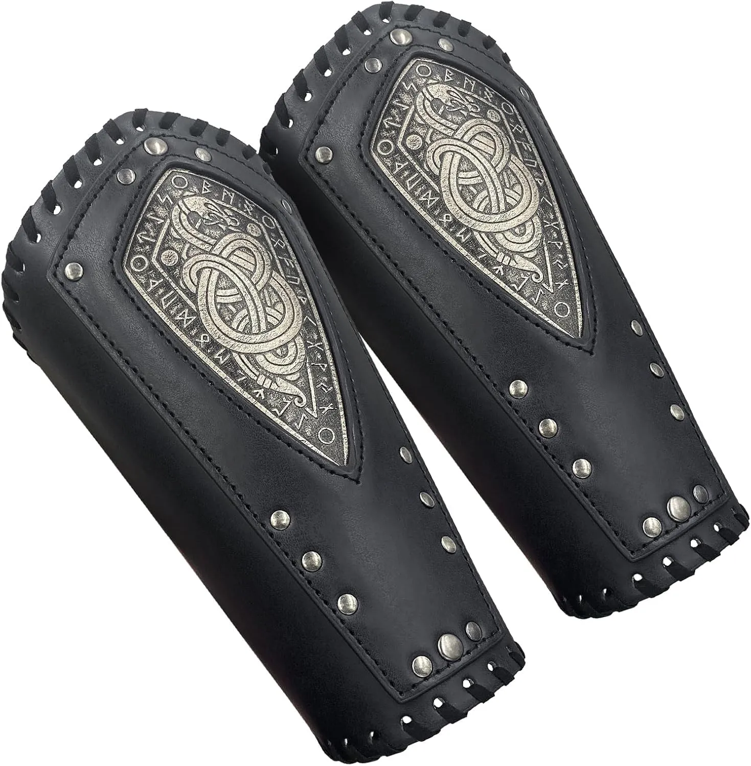 JAOYU Viking Bracers for Men Medieval Arm Guards Leather Gauntlet Wristband Armband for Men Women Renaissance Arm Wraps