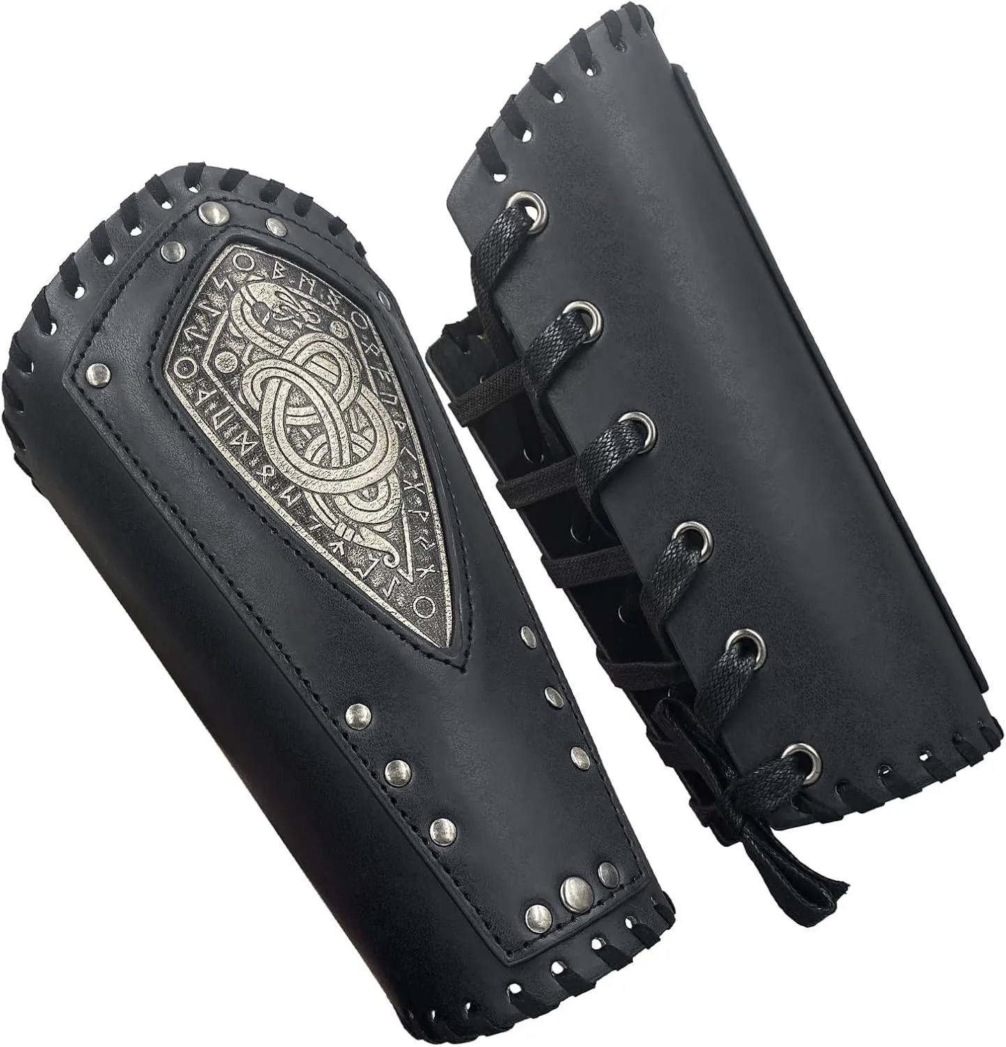 JAOYU Viking Bracers for Men Medieval Arm Guards Leather Gauntlet Wristband Armband for Men Women Renaissance Arm Wraps