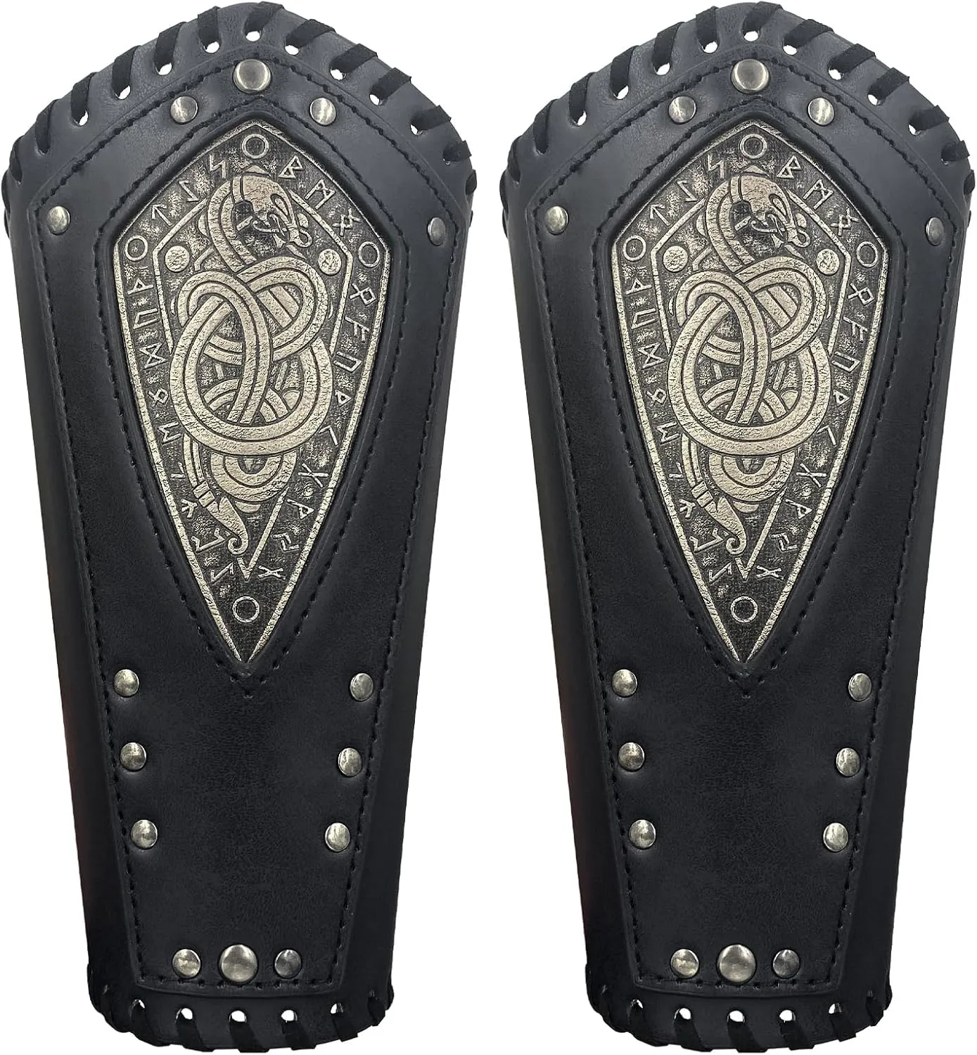 JAOYU Viking Bracers for Men Medieval Arm Guards Leather Gauntlet Wristband Armband for Men Women Renaissance Arm Wraps