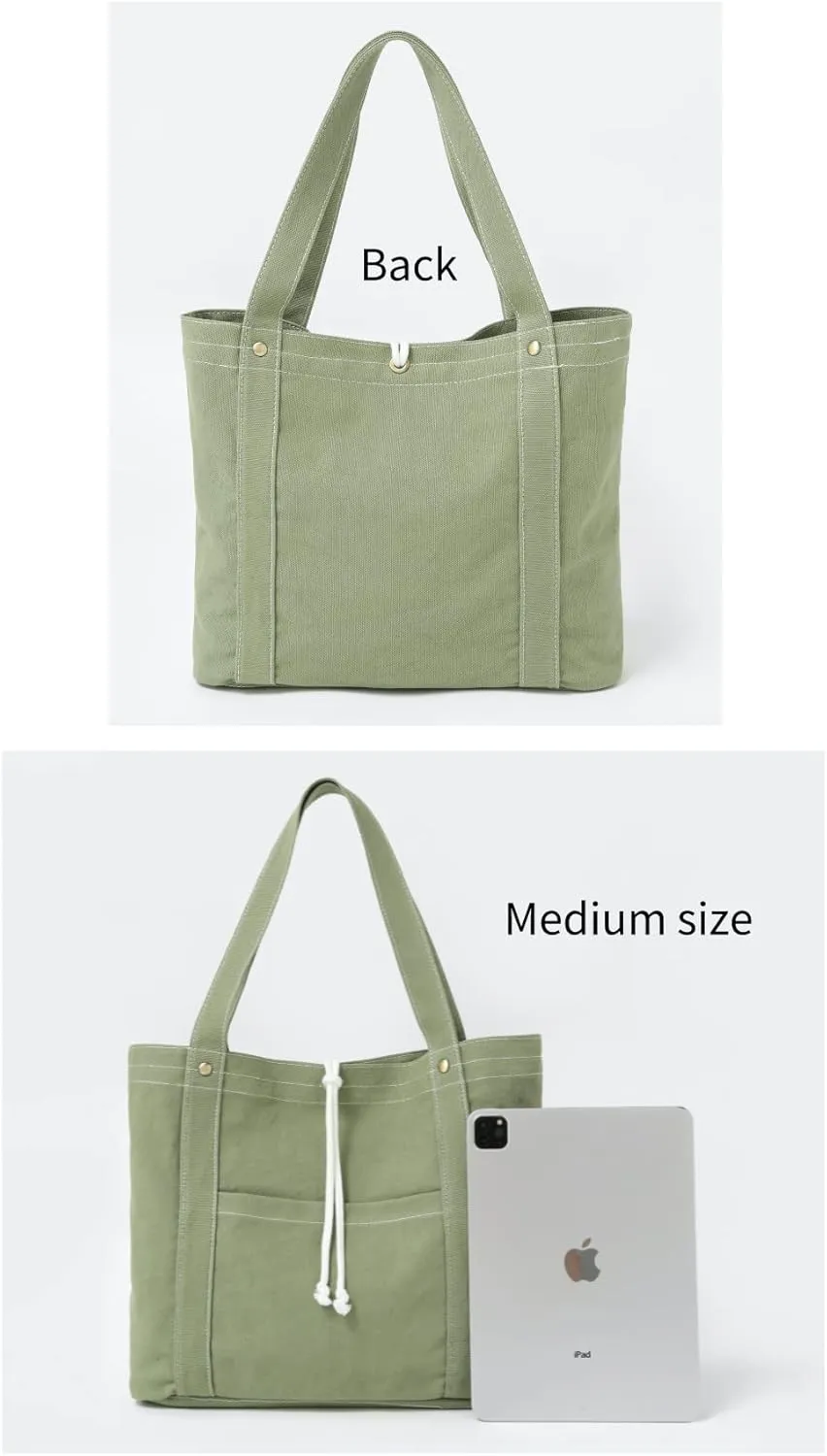 Jeelow Heavy Duty Canvas Travel Tote Handbag Shoulder Crossbody Bags Purse For Men & Women