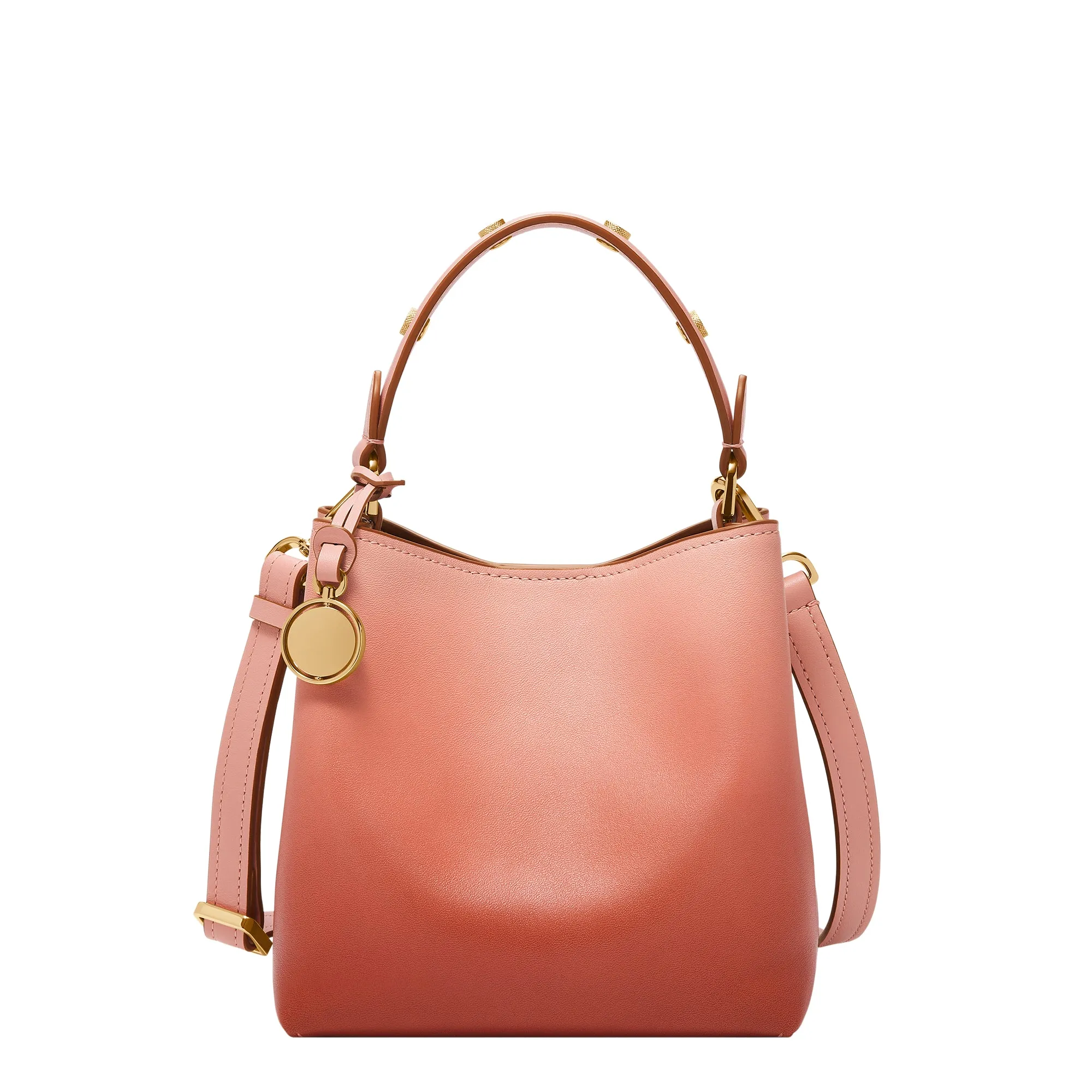 Jessie Leather Small Bucket Crossbody Bag