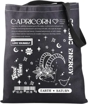 JNIAP Zodiac Sign Gift 12 Constellation Birthday Gift for Astrology Lover Horoscope Tote Bag