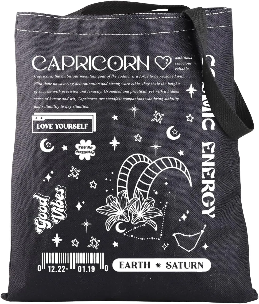 JNIAP Zodiac Sign Gift 12 Constellation Birthday Gift for Astrology Lover Horoscope Tote Bag