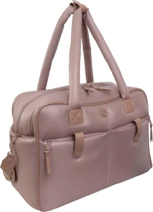 Joan & David 20 Inch Puffer Nylon Weekender Duffle Bag with Detachable Pouch (Light Mauve)