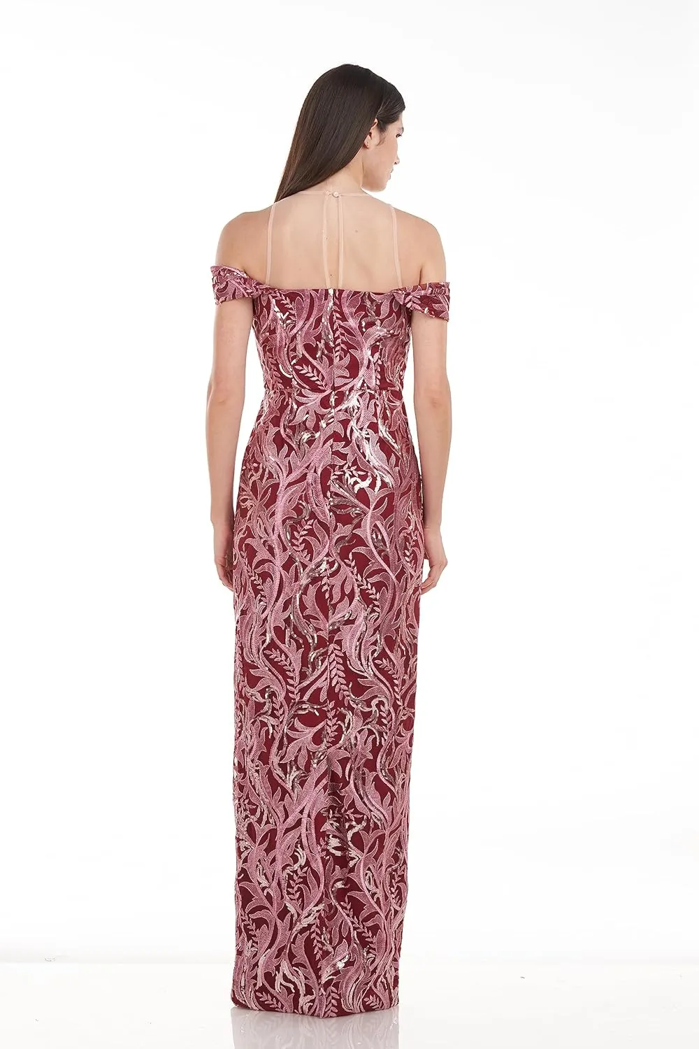 JS Collections Women's Cora Cold Shoulder Column Gown