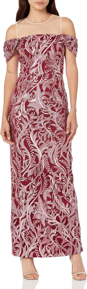 JS Collections Women's Cora Cold Shoulder Column Gown