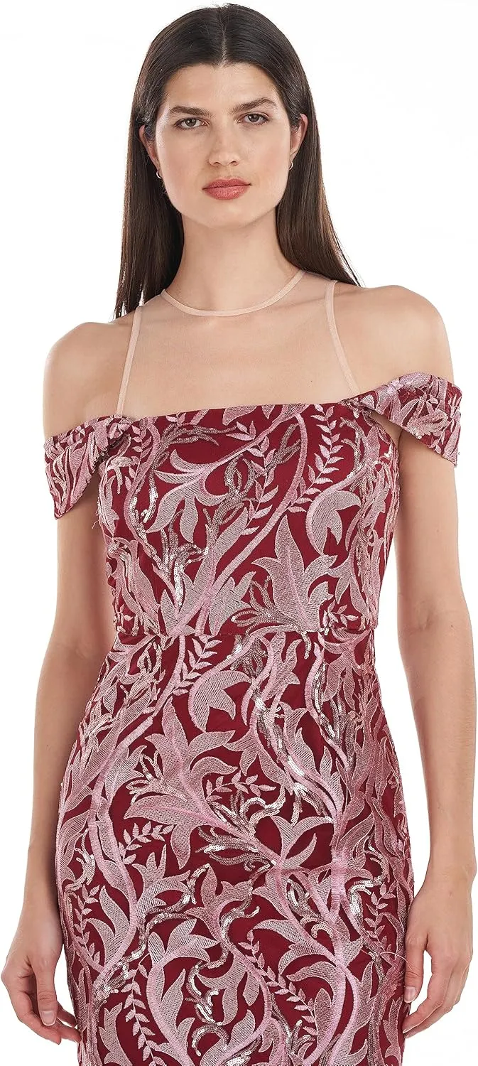 JS Collections Women's Cora Cold Shoulder Column Gown