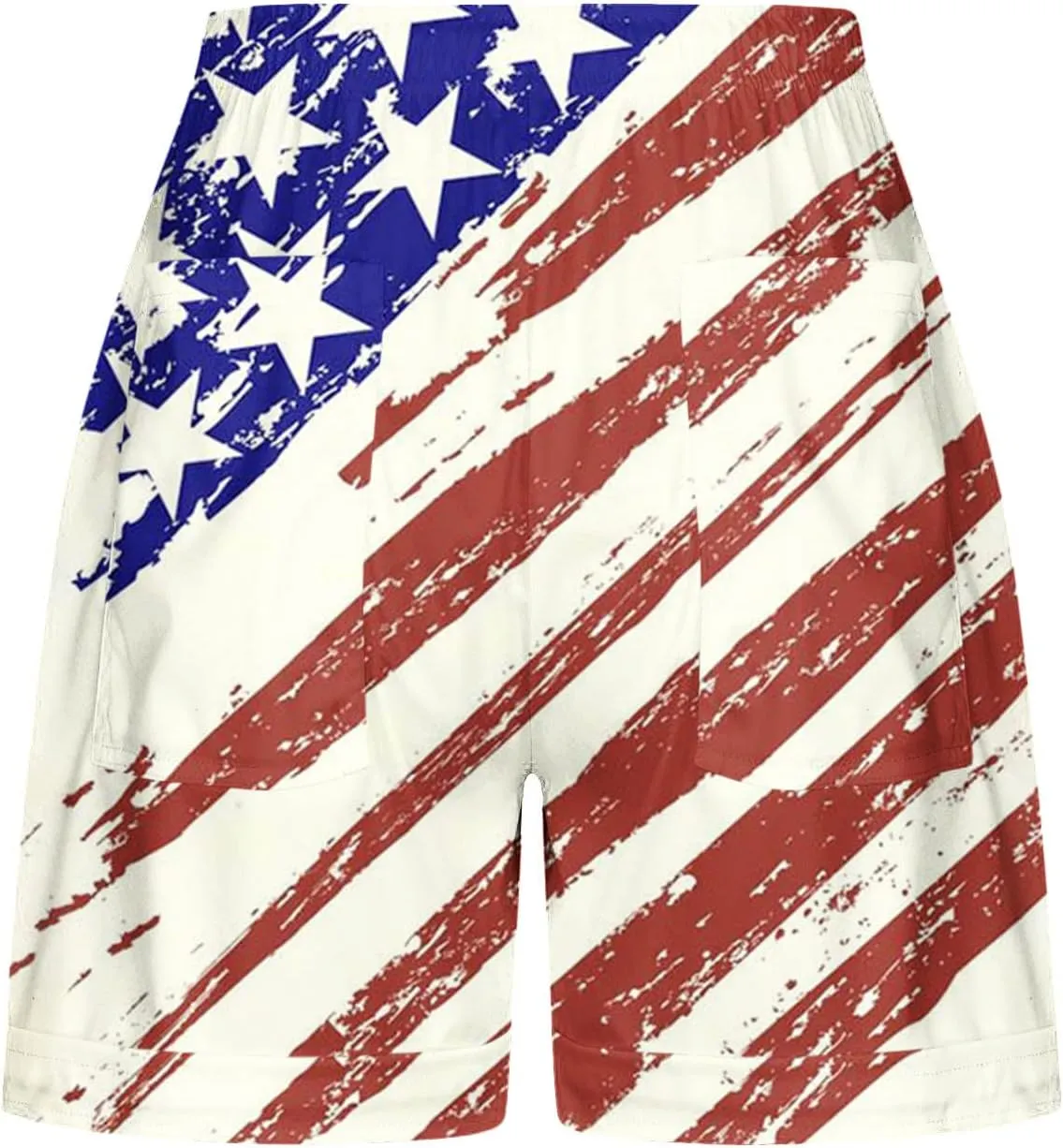 July 4th Shorts for Women American Flag Printed Drawstring Elastic Waist Shorts Party in The USA Summer Fashion 2023