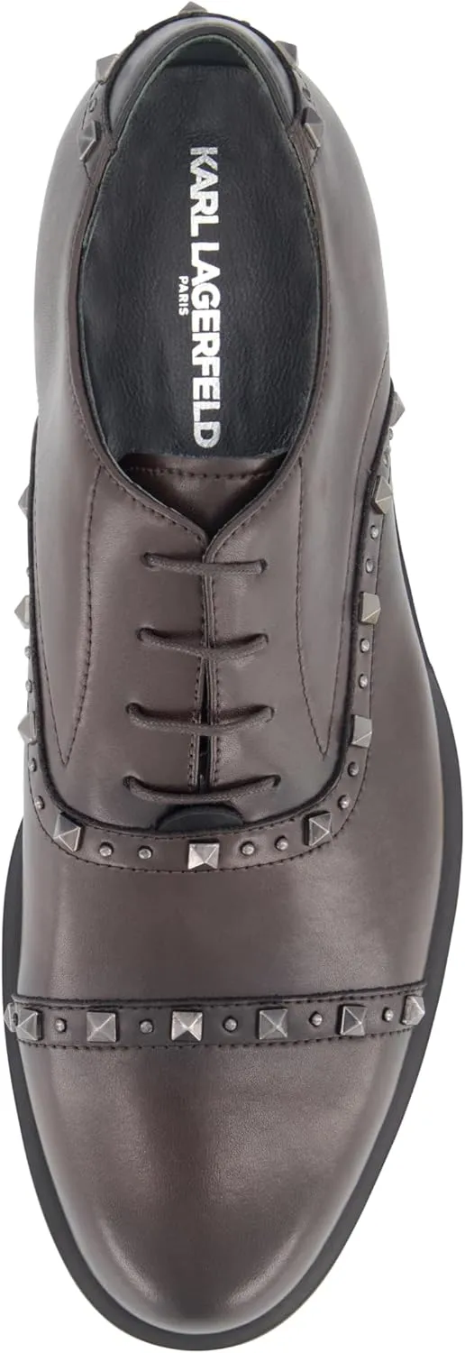 Karl Lagerfeld Paris Men's Studded Leather Oxfords Dress Shoe Sneaker
