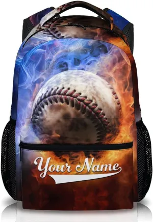 Kids Backpack, Custom Baseball Backpack for Girls 3-10, Cool School Bag, 17 Inch Student Bookbag for Travel, Work and School Picnic