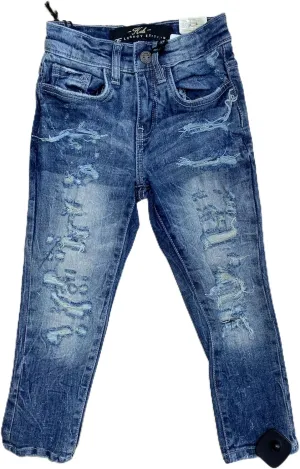 Kids Super Stretch Ripped Studio Blue Jeans