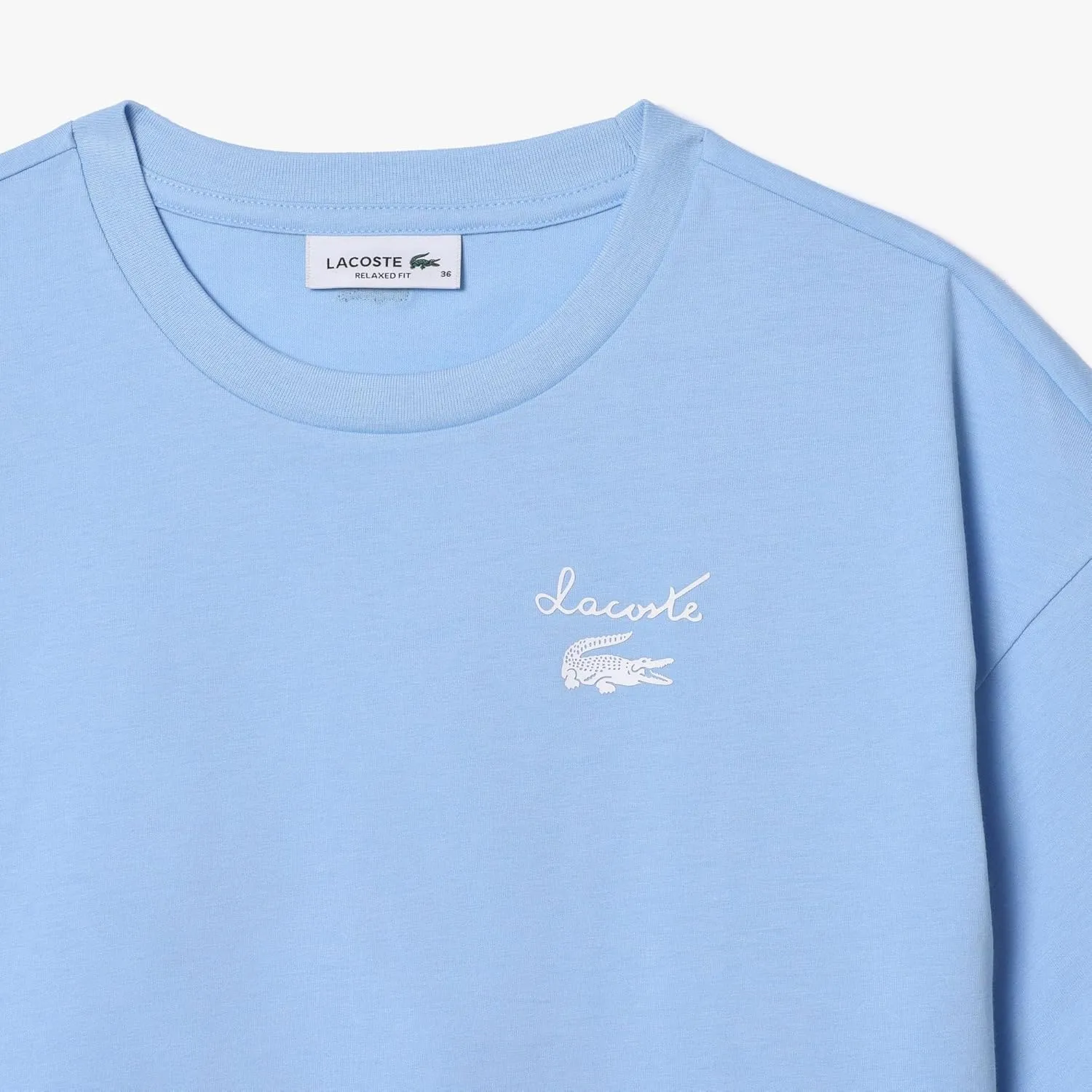 Lacoste Women's Crew Neck Short Sleeve Relaxed Fit Graphic T-Shirt