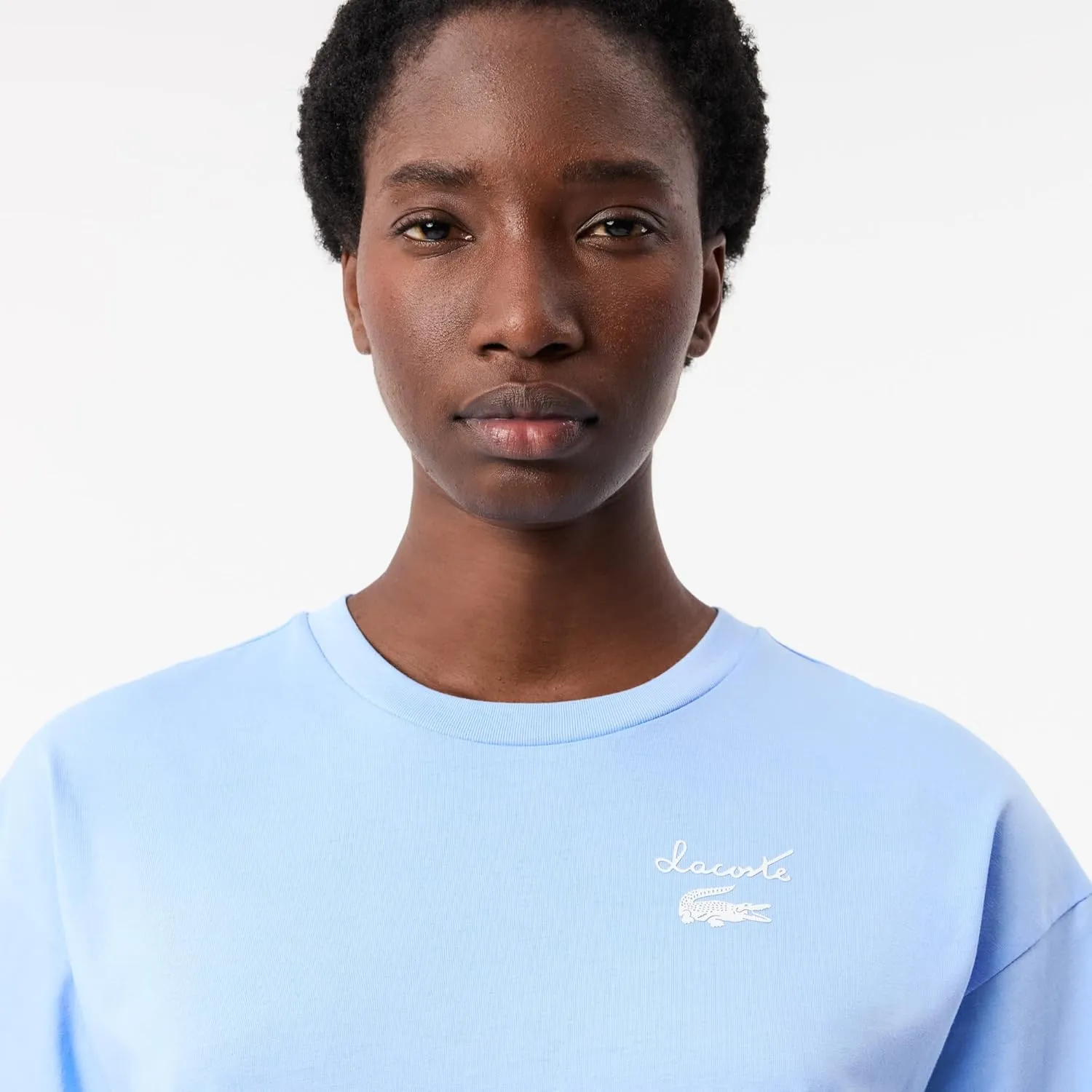 Lacoste Women's Crew Neck Short Sleeve Relaxed Fit Graphic T-Shirt