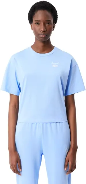 Lacoste Women's Crew Neck Short Sleeve Relaxed Fit Graphic T-Shirt