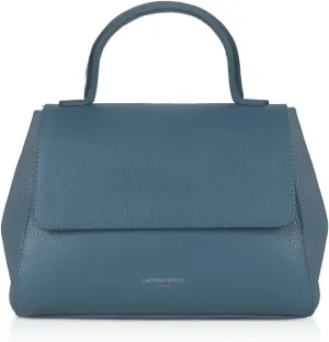 Ladyfinger Top Handle Handbag with Crossbody Strap, 9.4 x 7.1 x 4.7 inches, Genuine Embossed Leather