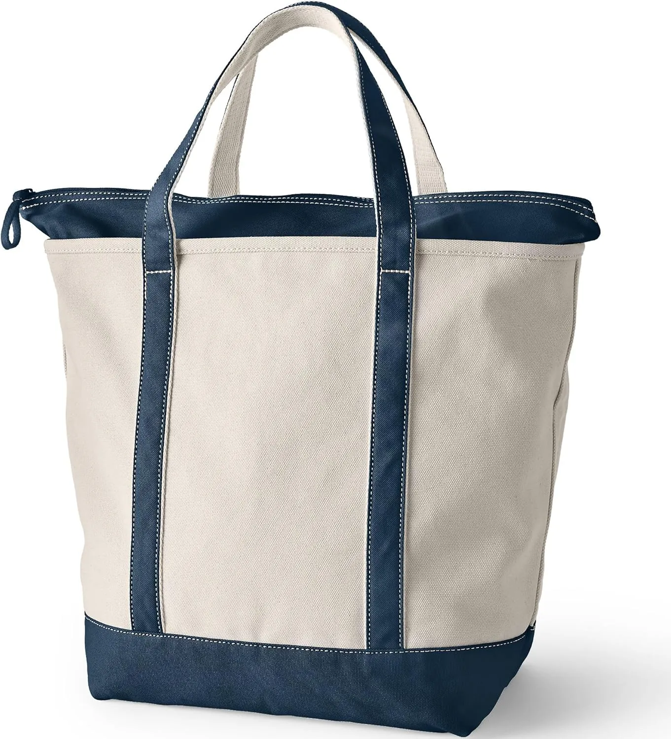 Lands' End Zip Top Canvas Tote Bag