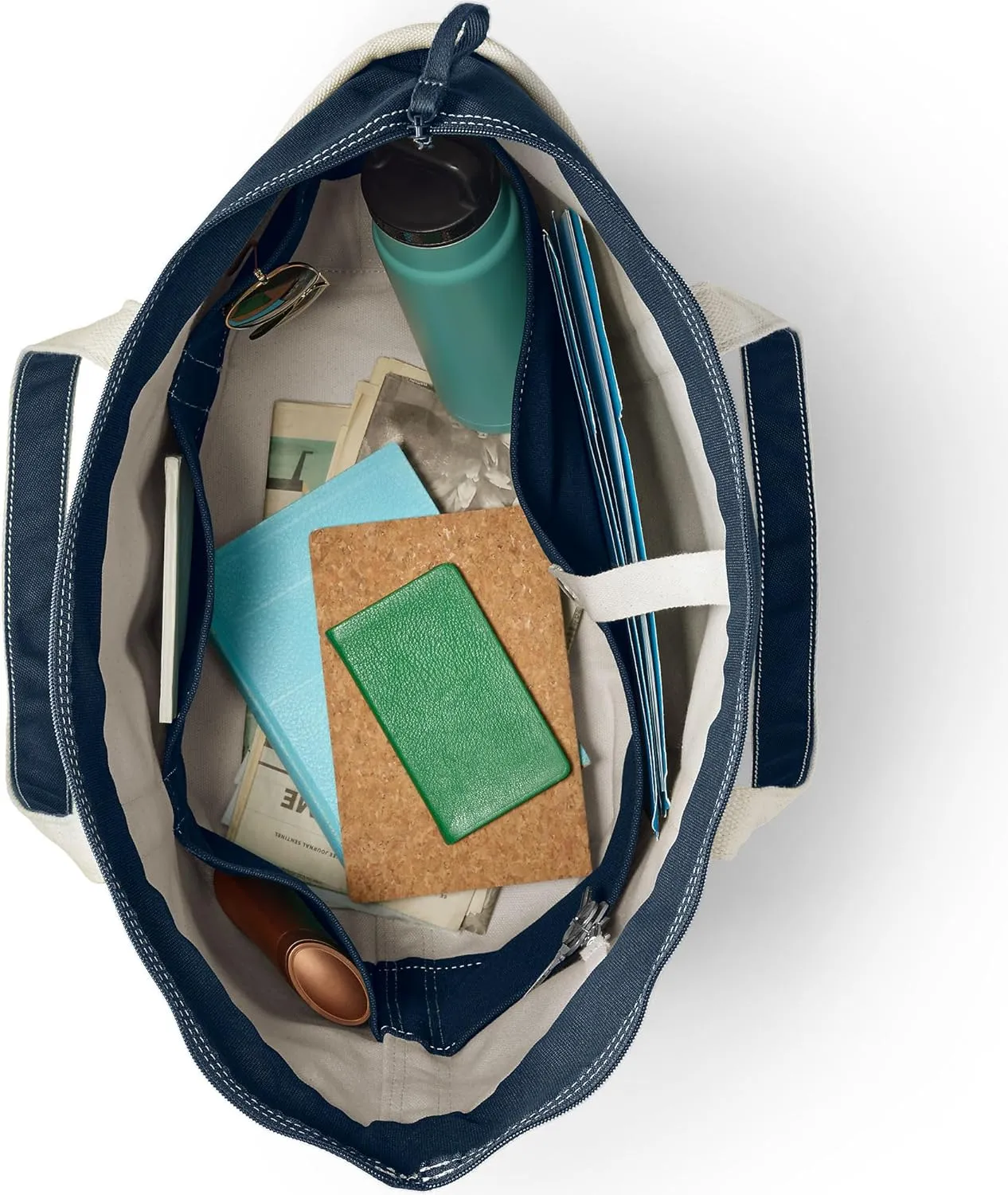 Lands' End Zip Top Canvas Tote Bag