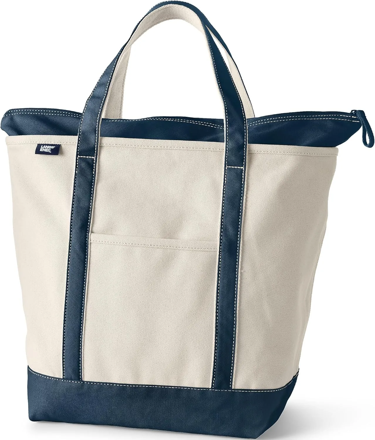 Lands' End Zip Top Canvas Tote Bag