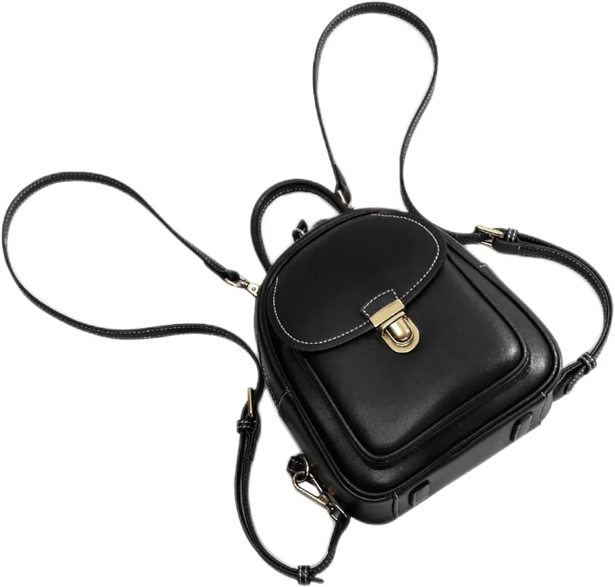 LAORENTOU Small Backpack Purse for Women Cowhide Mini Leather Backpack for Women, Ladies Small Shoulder Crossbody Handbags