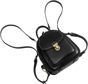 LAORENTOU Small Backpack Purse for Women Cowhide Mini Leather Backpack for Women, Ladies Small Shoulder Crossbody Handbags