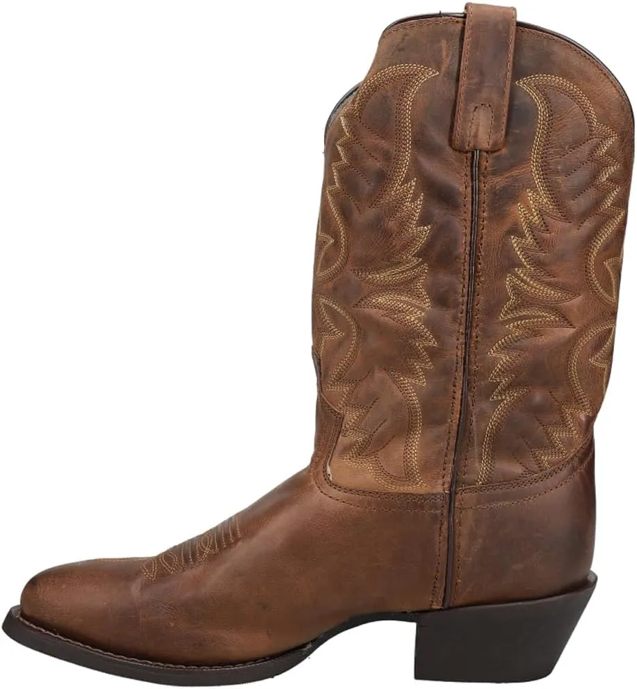 Laredo Mens Harding Embroidered Round Toe Pull On Casual Boots Mid Calf - Grey