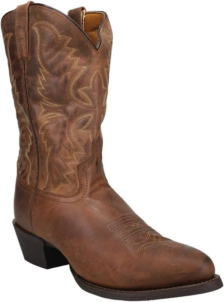Laredo Mens Harding Embroidered Round Toe Pull On Casual Boots Mid Calf - Grey