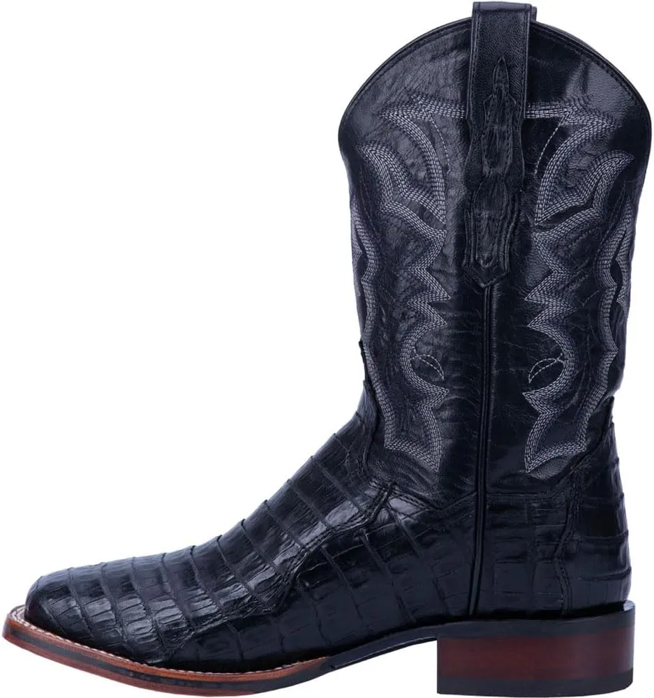 Laredo Men's Kingsly Croc Embroidered Square Toe Pull on Western Boot