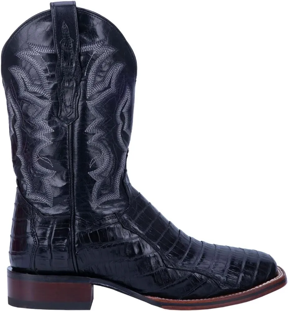 Laredo Men's Kingsly Croc Embroidered Square Toe Pull on Western Boot