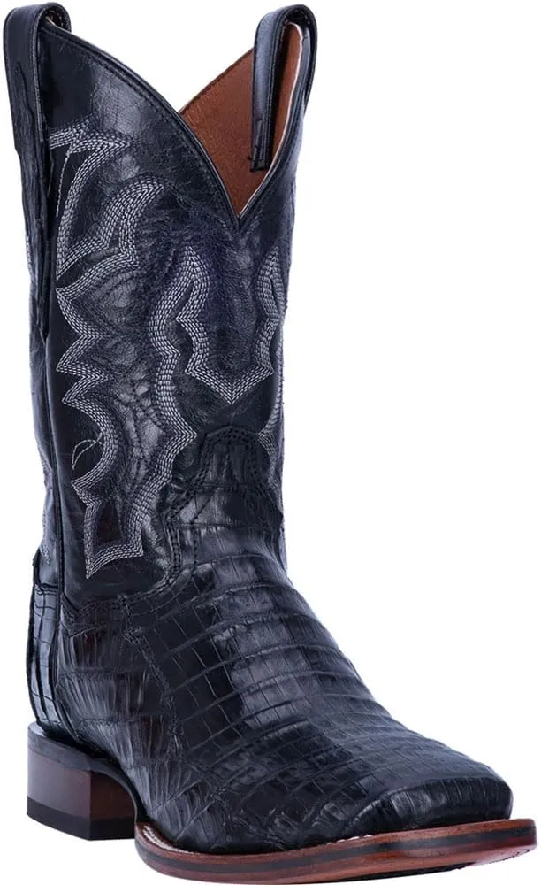 Laredo Men's Kingsly Croc Embroidered Square Toe Pull on Western Boot