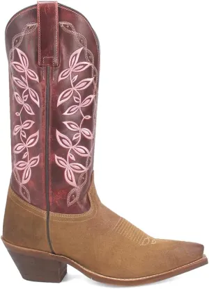 Laredo Womens Kama Embroidered Snip Toe Casual Boots - Brown