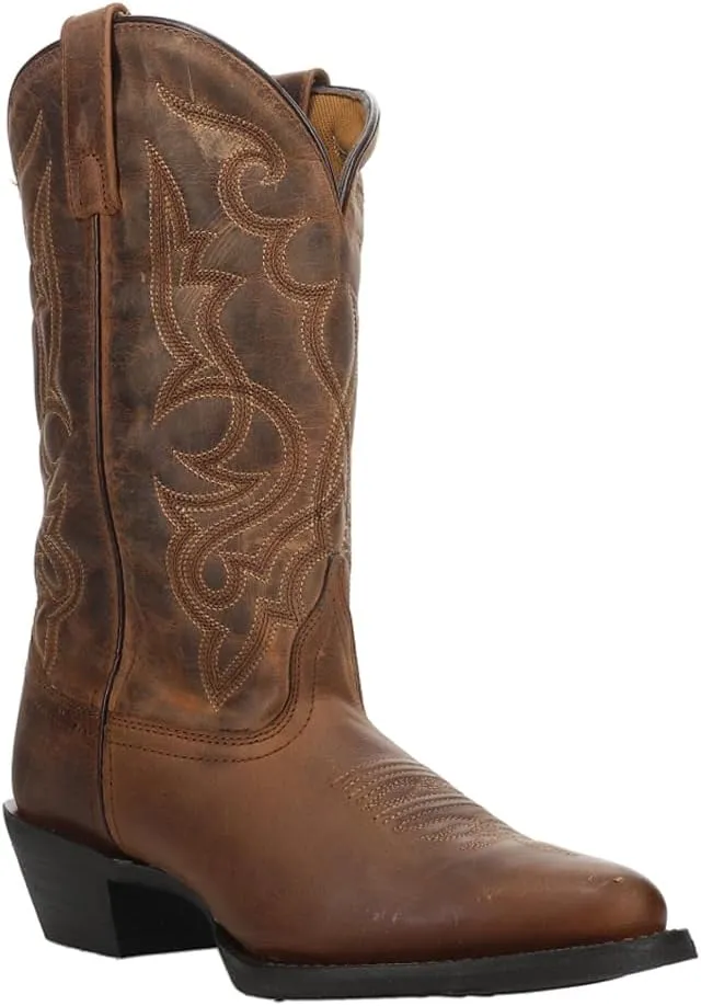 Laredo Womens Maddie Embroidered Round Toe Casual Boots Mid Calf Low Heel 1-2" - Black