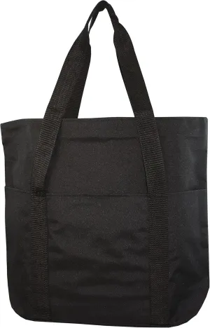 Large Spacious Poly Zipper Tote Bag