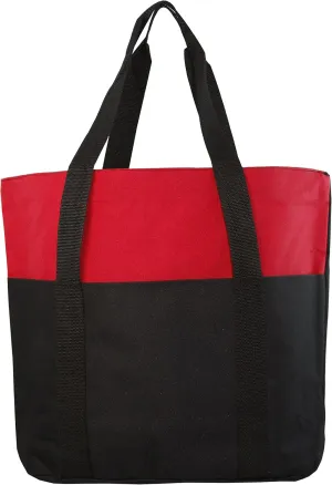 Large Spacious Poly Zipper Tote Bag