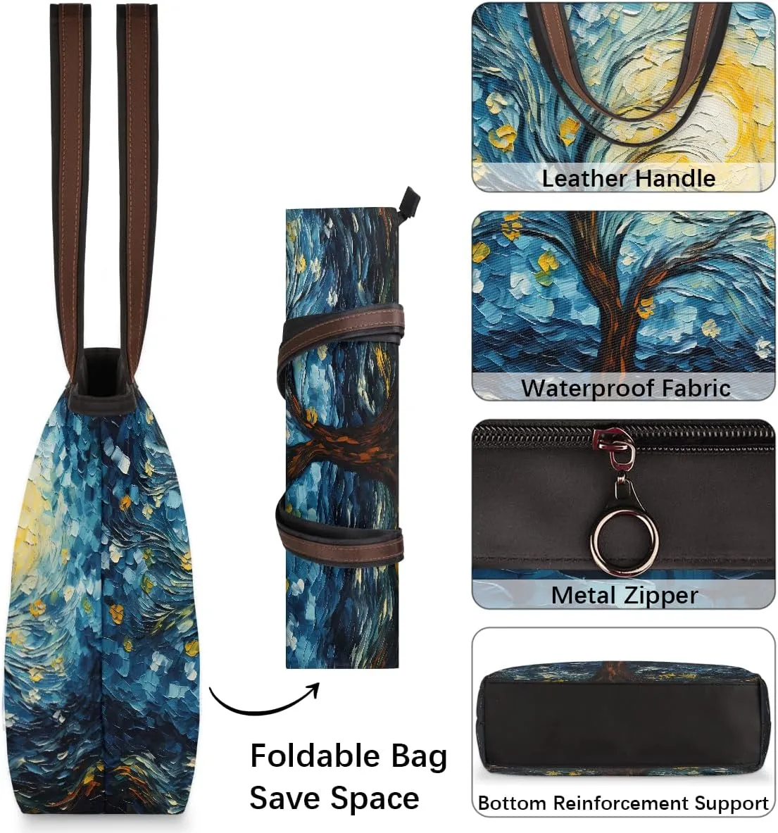 Large Tote Bag for Women Weekender Bags Waterproof Hand Bag with Zipper