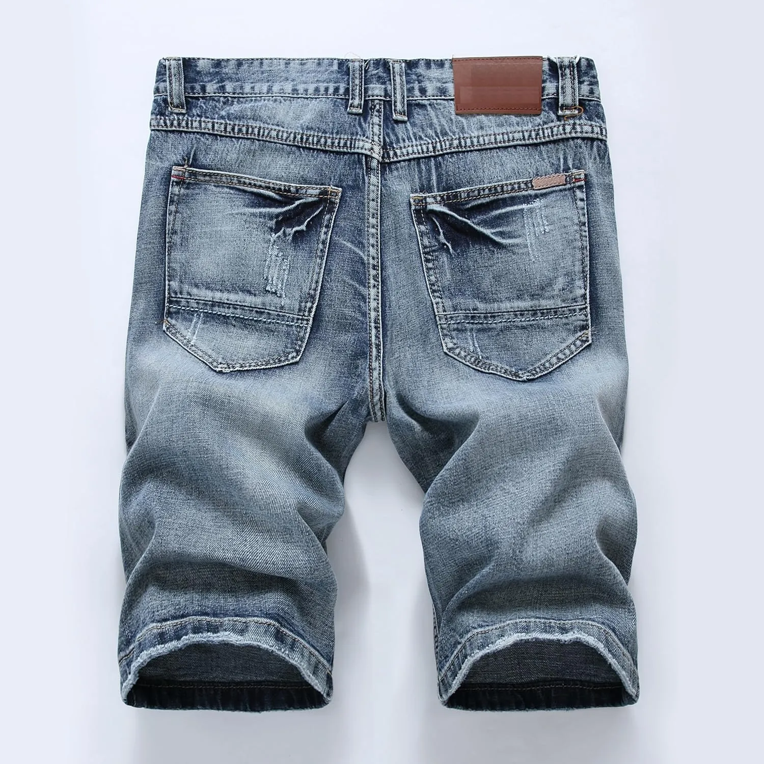 Lavnis Men's Casual Denim Shorts Classic Fit Distressed Summer Fashion Ripped Short Jeans