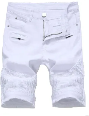 Lavnis Men's Casual Denim Shorts Classic Fit Ripped Distressed Summer Jeans Shorts
