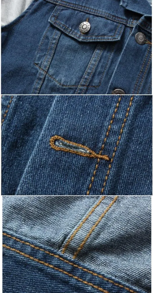 Lavnis Men's Denim Hoodie Jacket Casual Slim Fit Button Down Jeans Coat