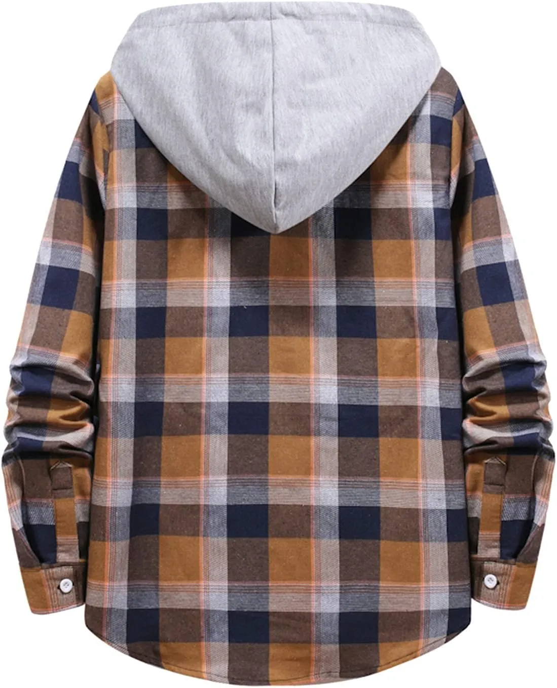 LCMTWX Men's Fleece Flannel Jackets Plaid Pocket Loose Coat Top Blouse Men Plus Size Big&Tall Mens Coat Lightweight Shirt