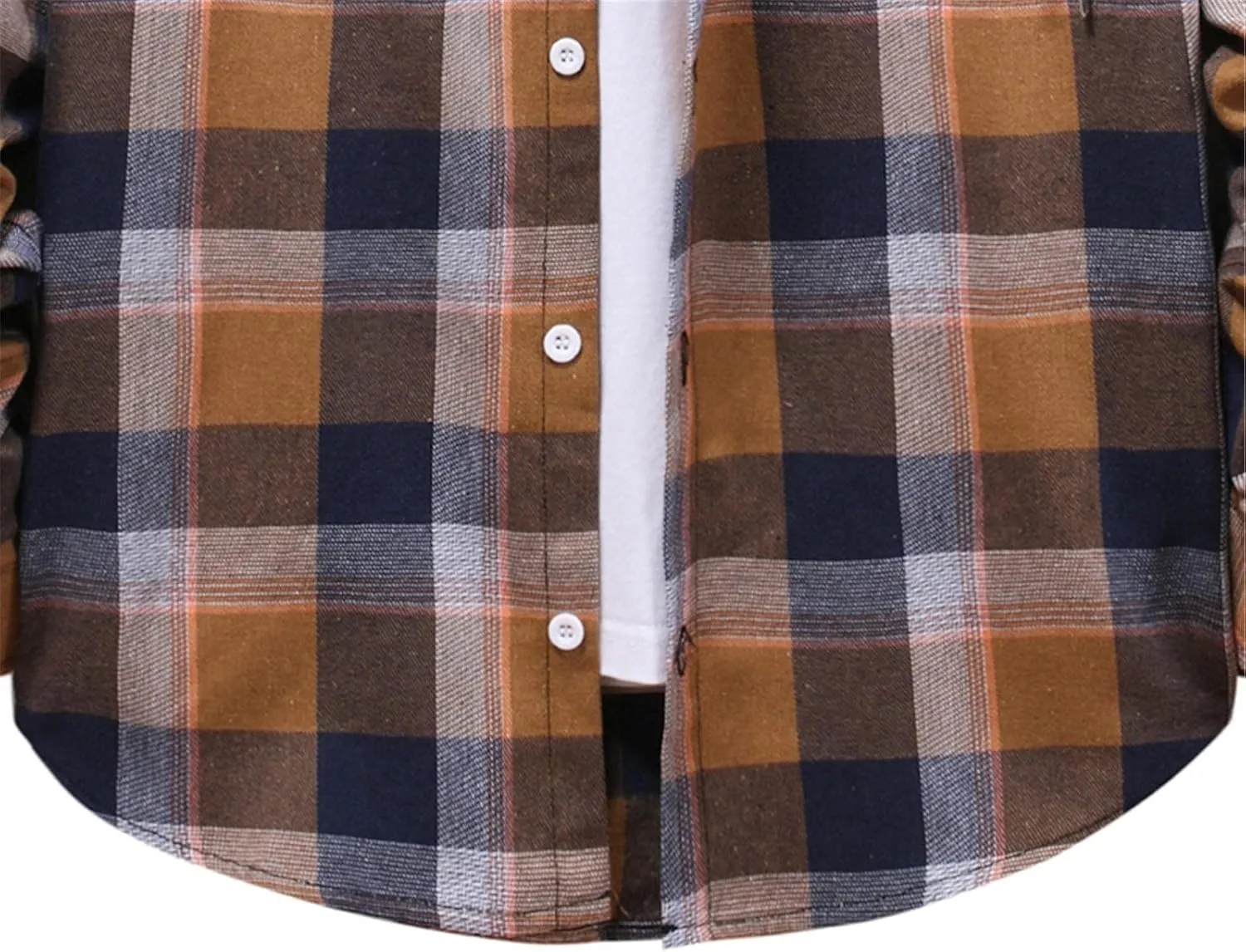 LCMTWX Men's Fleece Flannel Jackets Plaid Pocket Loose Coat Top Blouse Men Plus Size Big&Tall Mens Coat Lightweight Shirt