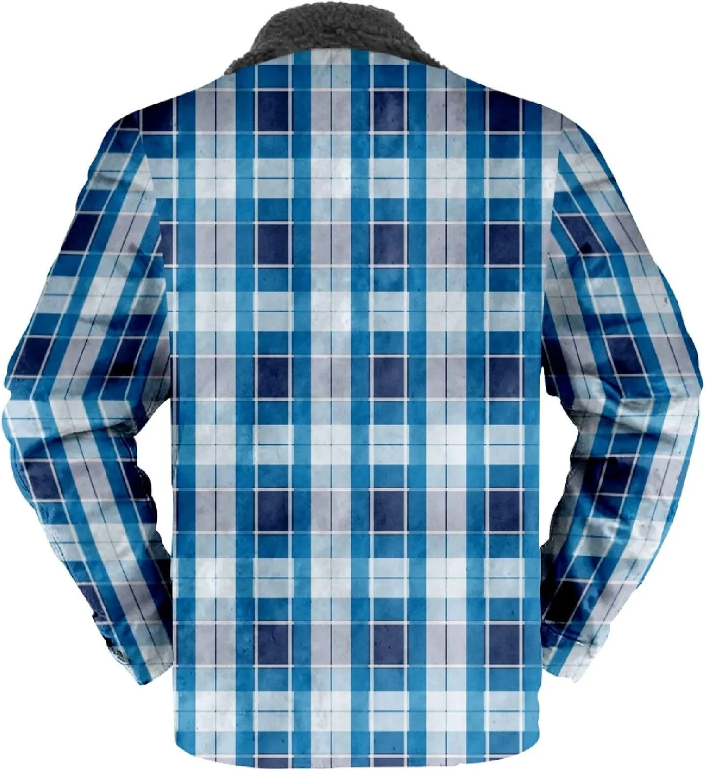 LCMTWX Men's Plaid Hooded Shirts Pocket Hooded Padded Loose Shirt Top Jacket Coats Casual Loose Thicken Quilted Sherpa