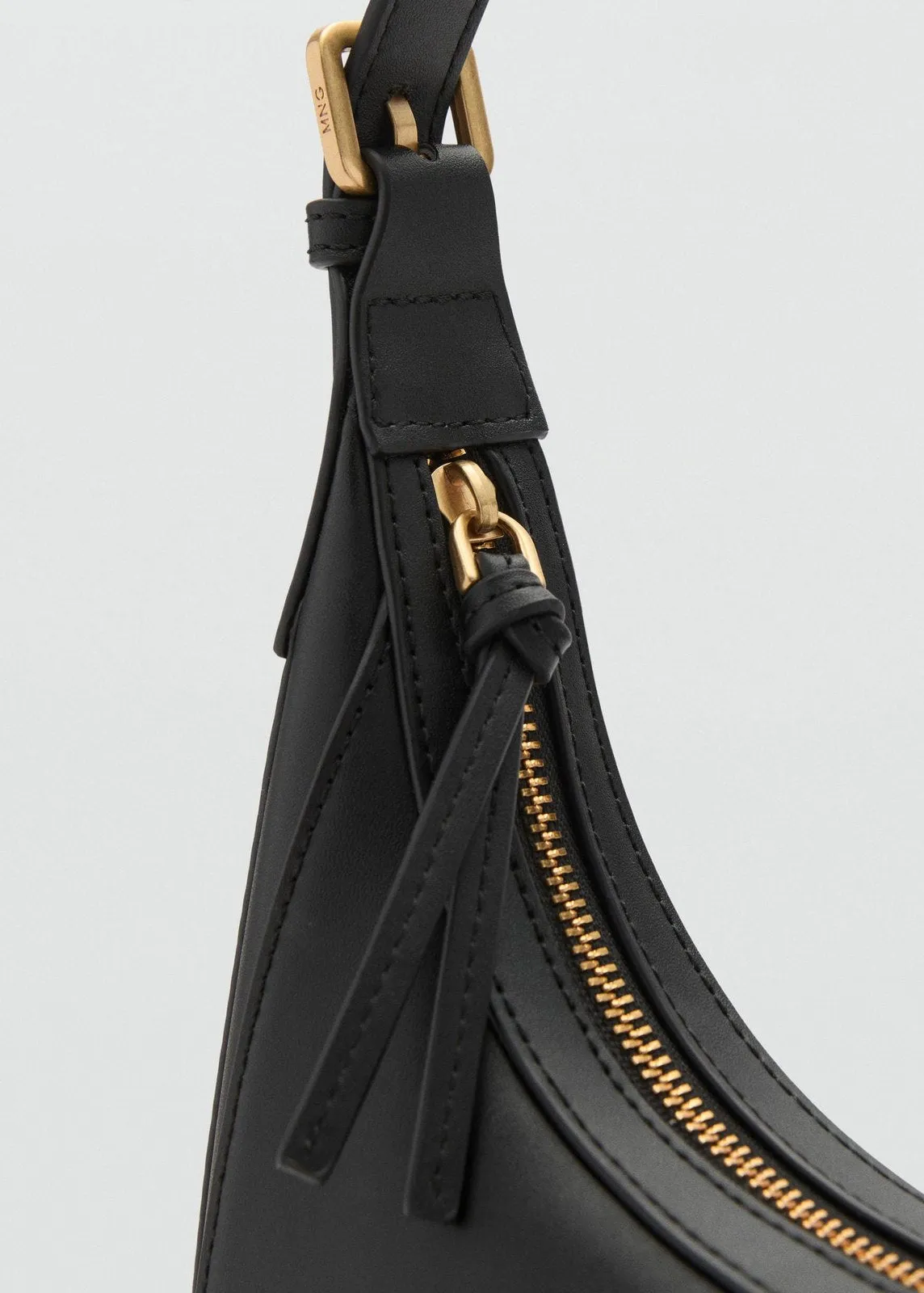 Leather-effect shoulder bag - Black