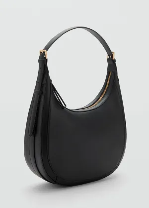 Leather-effect shoulder bag - Black